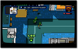 Retro City Rampage DX – verfolgt von vier Schildkröten.